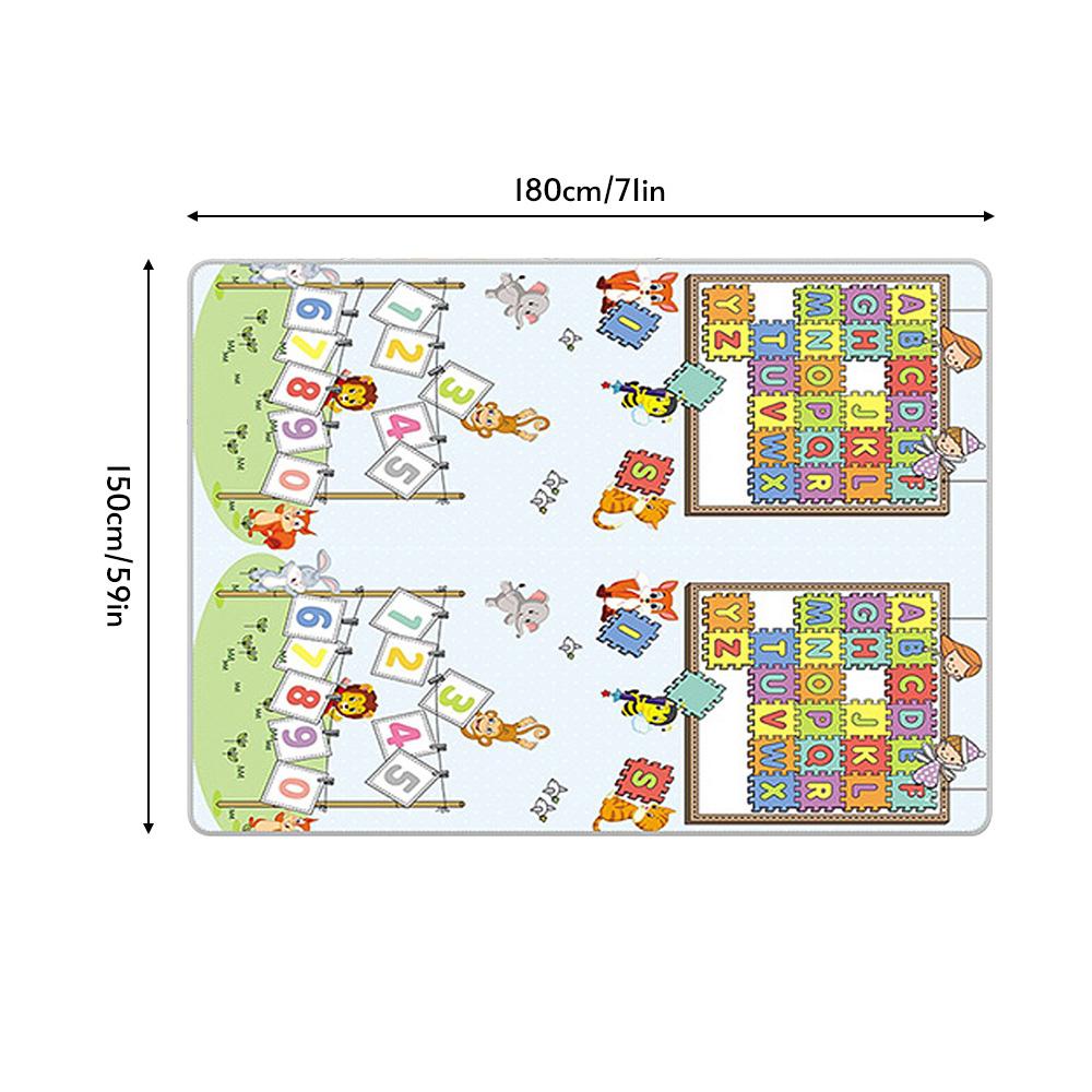 Коврик для детских игр, напольный коврик, большие детские коврики для ползания, 71 x 59 дюймов, водонепроницаемый, двусторонний, складной
