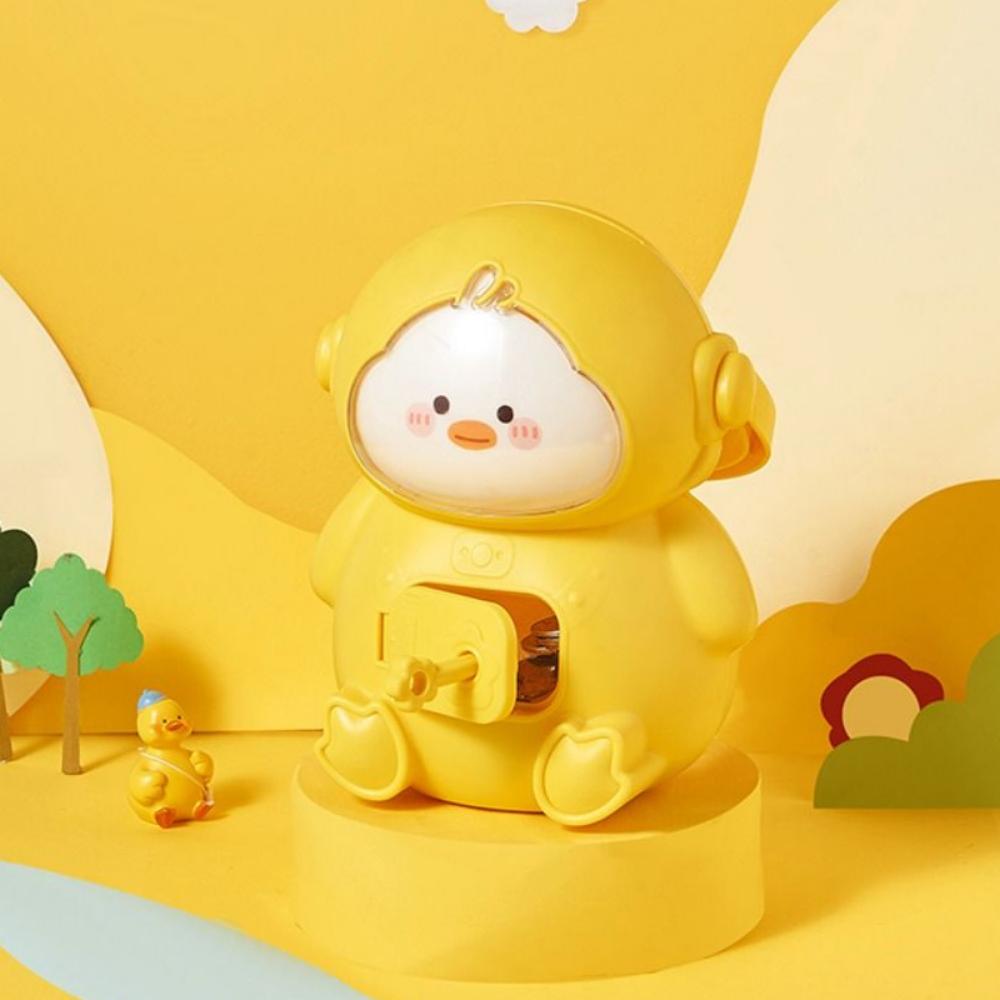 Креативная милая копилка-утка с ключом Мультяшная утка Форма Копилка для монет Коробка для хранения Коробка для хранения монет с ключом для разблокировки Копилка большой емкости Банка для хранения монет