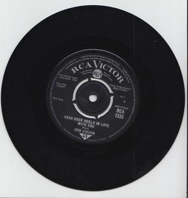 7-дюймовая пластинка ДОН ГИБСОН - Без ума от тебя / RCA1335 RCA Victor 1963 Великобритания Рок Б/У