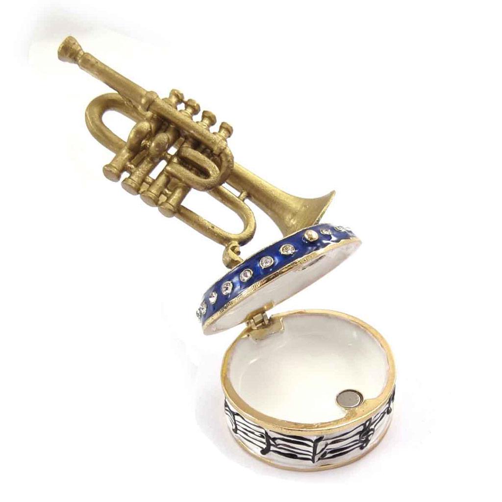 Les Trésors De Lily [J7385] - Золотисто-синяя шкатулка для драгоценностей «Труба».