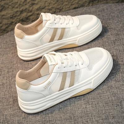 Сетчатые дышащие маленькие белые туфли женские весенне-летние новые на толстой подошве повседневные спортивные женские туфли универсальная обувь