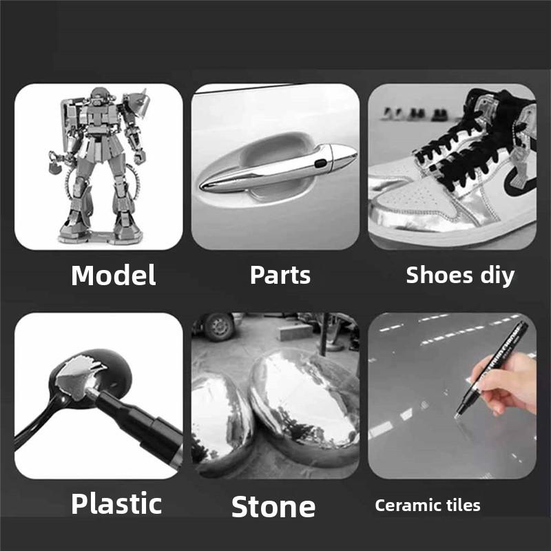 Металлический маркер с высоким глянцем, хром, для DIY моделей, поделок, зеркальный финиш, светоотражающий, эффект гальванического покрытия, металлический эффект, инструмент для письма