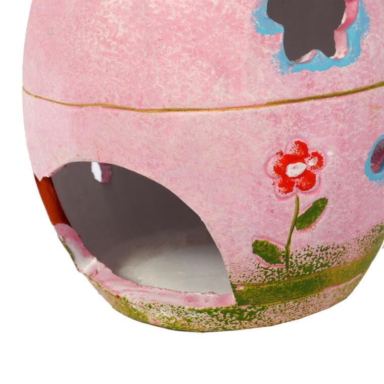 Pink Ceramic Egg Lantern 14cm