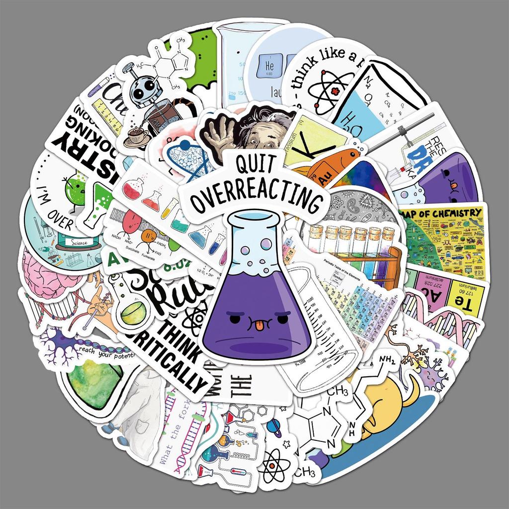 50 Наклеек в стиле Инс для ноутбуков, блокнотов, скутеров, автомобилей, для самостоятельного оформления химических уравнений