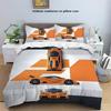3pcs Sports Car Racing Print Bedding Set 1 Quilt Cover + 2 Pillowcases Unfilled, Skin-friendly, Breathable, Anti-pilling