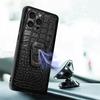 Оригинальный кожаный чехол-крокодил для IPhone 13 14 15 16 17 Pro Max с кольцом-держателем