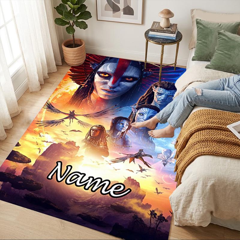 Personalized Name Avatar World Living Room Non-Slip Area Rug Soft Carpet for Bedroom Playroom Sofa Office Home Decor Doormat