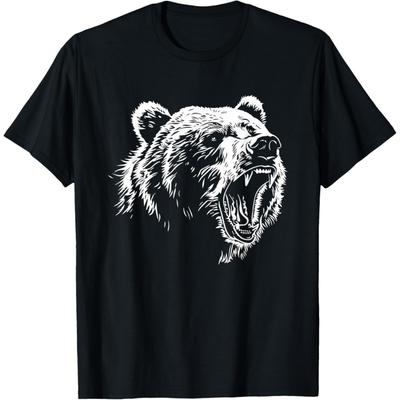 Графическая футболка Ögrizzly Grizzly - Унисекс-Взрослые, Дети - Черный - Маленький - С коротким рукавом