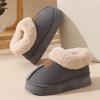 Женские зимние толстоподошвенные нескользящие хлопковые тапочки на флисовой подкладке - шерстяная подкладка, закрывающие пятку, для улицы и дома