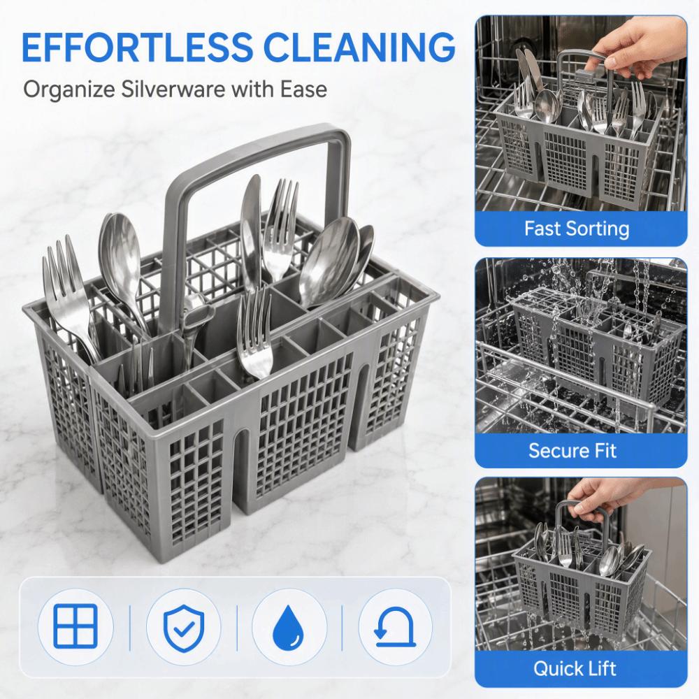 Heat-Resistant Dishwasher Basket Multifunctional Dishwasher Utensil Holder Silverware Fork Spoon