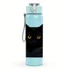 1PC Black Cat Denim Pocket Hidden 750ml Color Plastic Sports Water Bottle Leakproof Flip Straw Lid Suitable for Sports Office Home Use