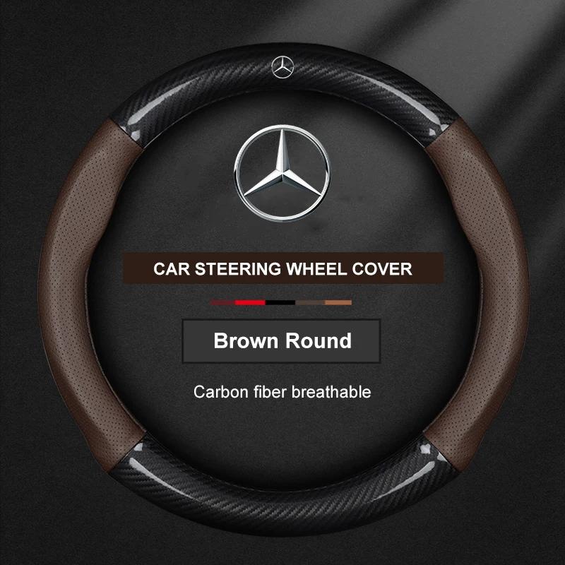 Car Steering Wheel Cover For Mercedes Benz A B C E S Class AMG GLA GLB GLC GLE CLA CLS SLC GLS GLK SLK Vito ML Pilot A45 C43 C63 BD1