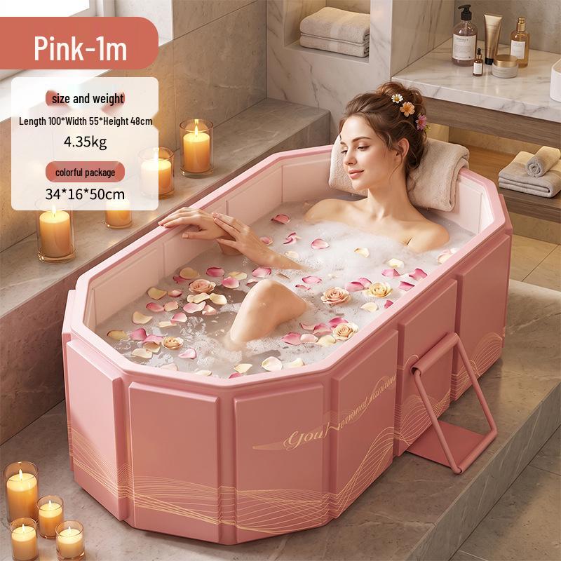 Inflatable Portable Large Folding Bathtub - Quick Setup, Thickened for Adults, Constant Temperature Bubble Bath, No Installation Required
