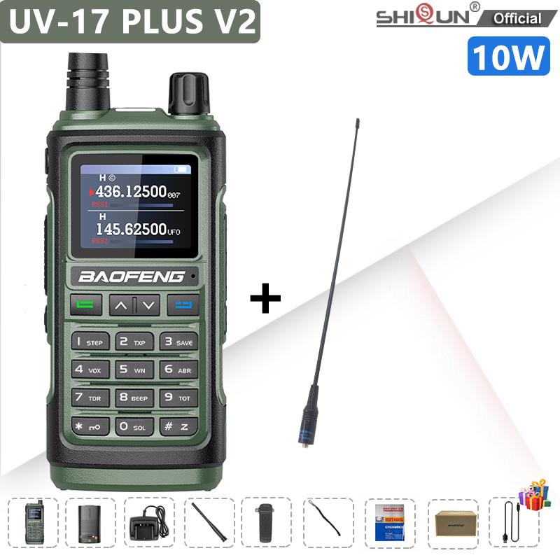 Baofeng UV 17 Walkie Talkie UV 17 PLUS V2 Tri-Band Two Way Radio Type-C Charger 999CH FM Wireless Copy Frequency UV 17 Pro V1 V2