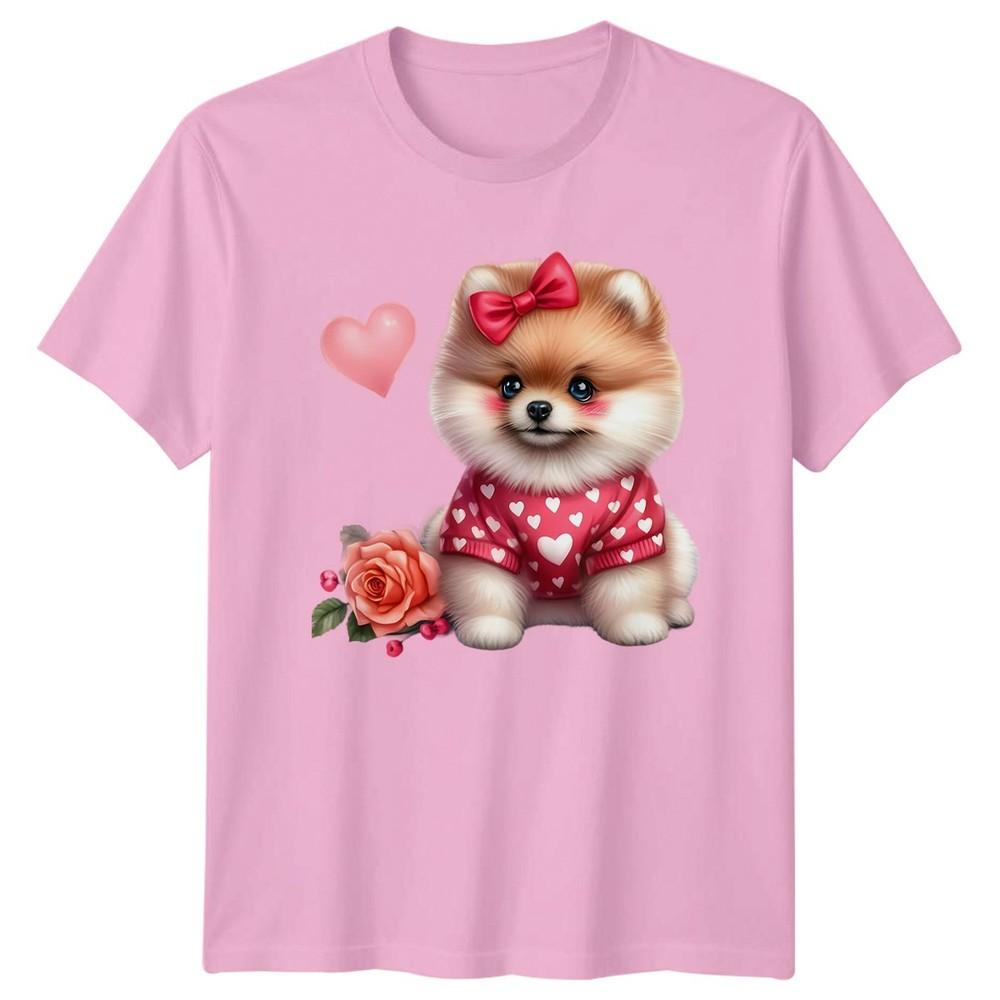 Pomeranian Puppy Hearts Unisexs TShirt Unisexs Tee Graphic Unisex Top