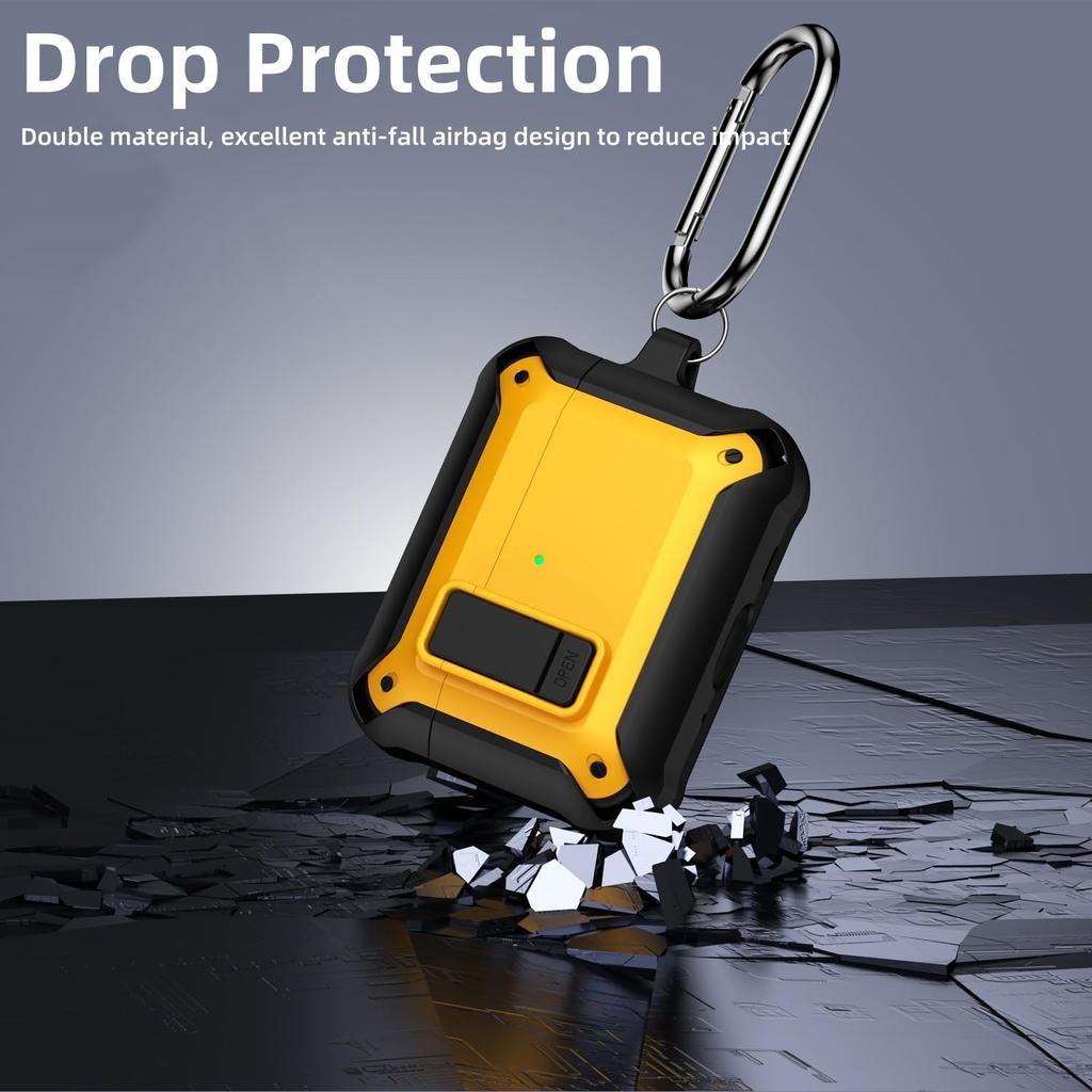 Чехол для Airpods Pro 3 (2025) Защитный чехол с надежным замком, полностью противоударный, с чистящим набором и шнурком для Apple AirPods Pro 3