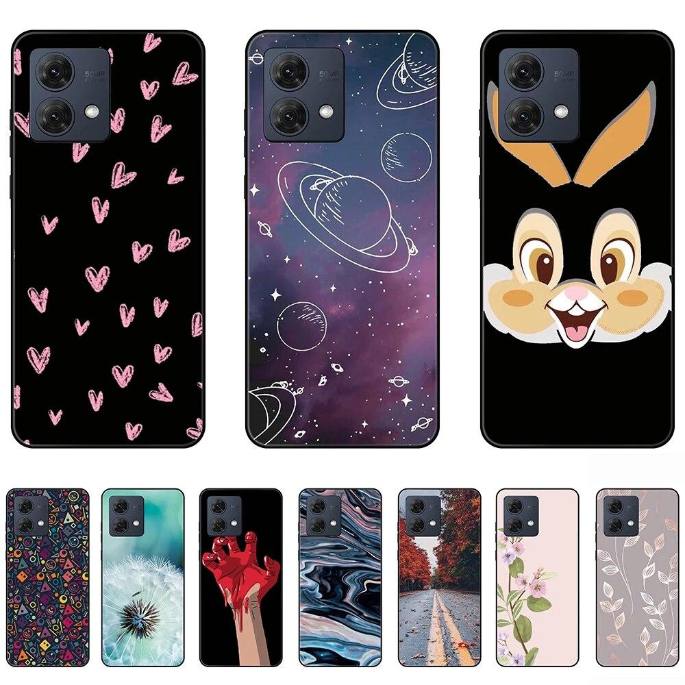 Чехол для Motorola Moto G84 MotoG84, черная задняя крышка, чехол 6,5 дюйма, противоударный мягкий бампер, противоскользящий прочный ТПУ, полная защита