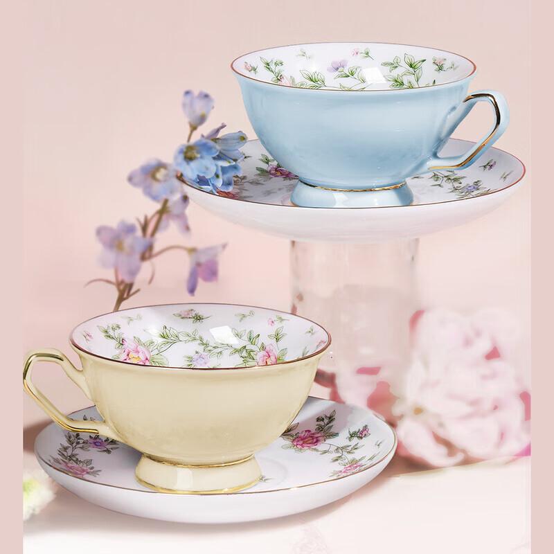Набор из синей керамической чайной чашки и блюдца Luolai Sweet Blossom