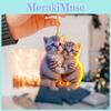 Adorable Acrylic Couple Cat 2d Car Hanging Ornament For Stylish Auto Interior Decor