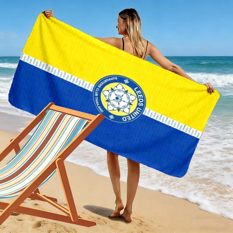 Пляжное полотенце с принтом Leeds United, Большое мягкое быстросохнущее полотенце для пляжа, кемпинга, плавания