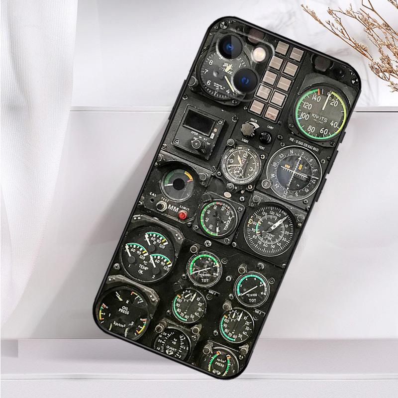 Aviation Aeroplane Pilot Cockpit Phone Case For iPhone 18 16 15 14 13 12 11 Pro Max Mini X XR XS Max 7 8 Plus Back Cover