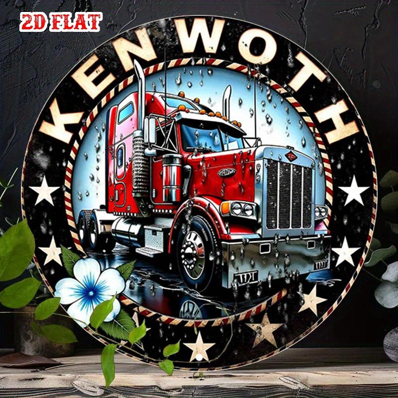 ПК для KENWORTH Эмблема Грузовик Металлическое Настенное Искусство Знак Сверхпрочный Алюминий Круглый Винтажный Дизайн Полуприцепа с Красным
