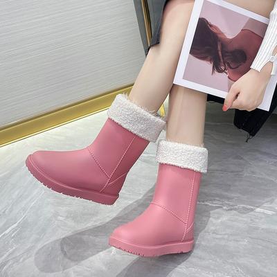 Новые водонепроницаемые нескользящие туфли средней высоты, дождевые туфли, резиновые сапоги, водные ботинки, термочехлы для обуви, женские, взрослые, модные, средней высоты