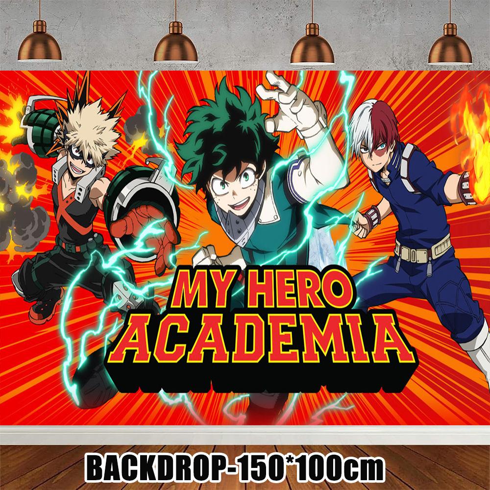 Anime My Hero Academia Theme Kids Birthday Party Supplies Latex Balloon Cake Topper Banner Backdrop Decoration Baby Shower Prop