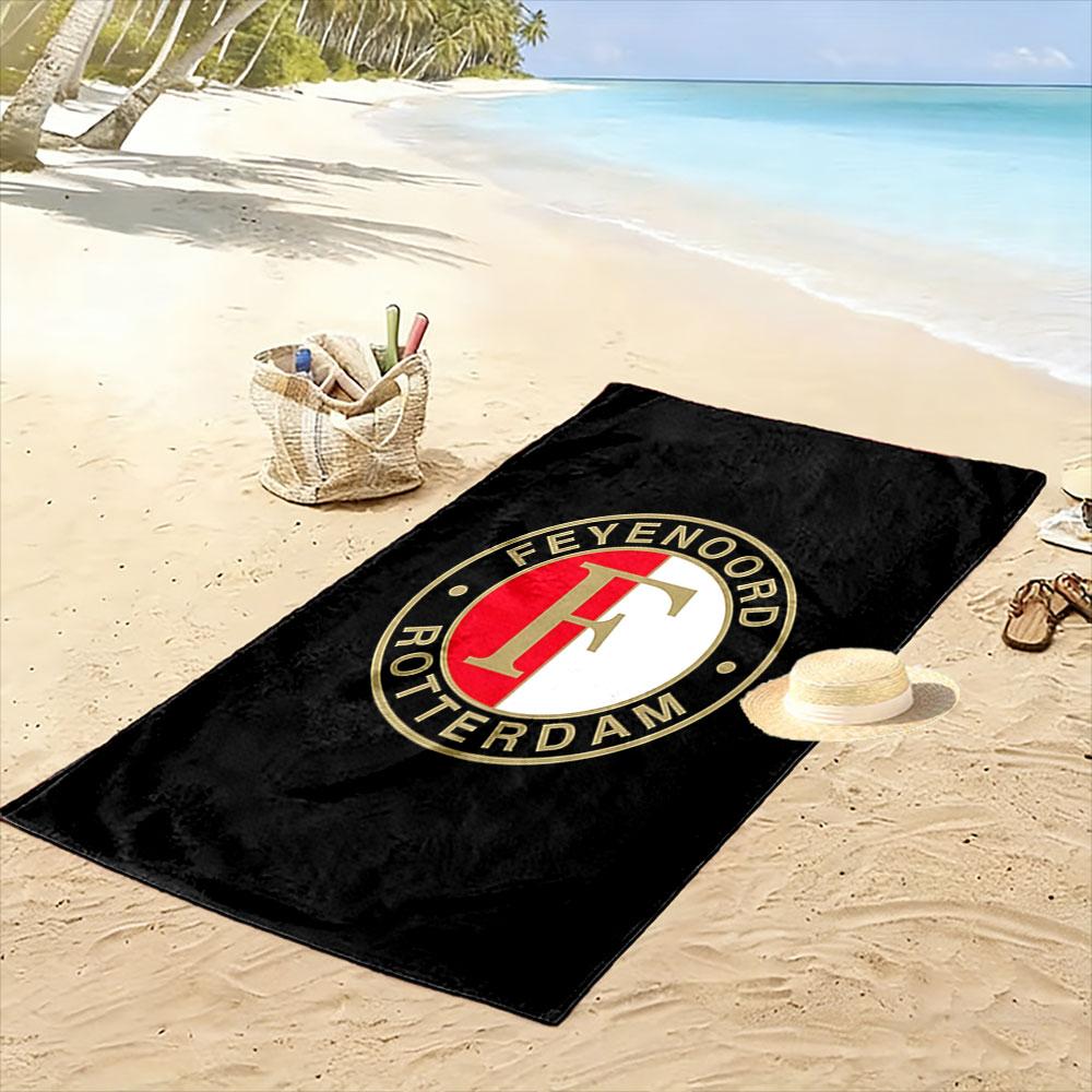 "Feyenoord Rotterdam Logo Design" Patterned beach towel quick dry perfect for travel outdoor sports jogging the beach and swimming