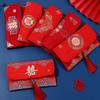 1Pc  Cloth Wedding Red Envelope Traditional Chinese Wedding Red Envelope Lucky Money Packets With Tassel Weddings Supplies