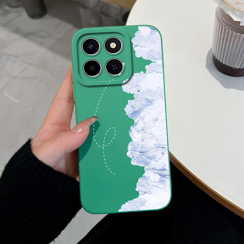 Для Huawei Honor X6C X7C 400 Pro Lite Чехол для телефона Милые розовые облачные узоры Жидкий силикон Недавно обновленные Противоударные Защитные чехлы Для Huawei Чехол