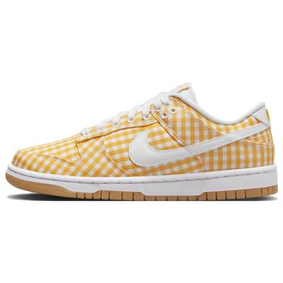Dunk Low Yellow Gingham Женские кроссовки Ярко-сера Белая резинка Светло-коричневый DZ2777-700