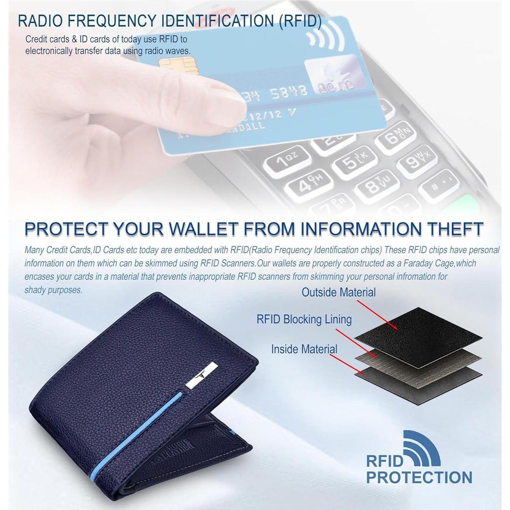 Кошелек из кожи Stag Blueberry/Blue для мужчин