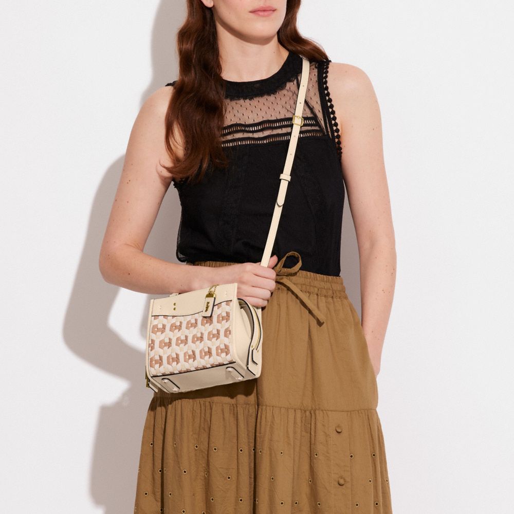 New COACH Rogue Leather Handbag Shoulder Bag Crossbody Bag Small Size Women's Ecru CB838-B4RHR