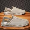 Summer Hollow Men's Sandals Light Comfortable Slip-on Beach Shoes Outdoor Soft-soled Breathable Casual Shoes Sandalias De Hombre