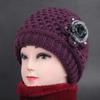 Middle-aged and Elderly Winter Hat Women Plus Velvet Warm Grandma Cotton Hat Winter Mother Knitted Woolen Hat Old Lady Hat