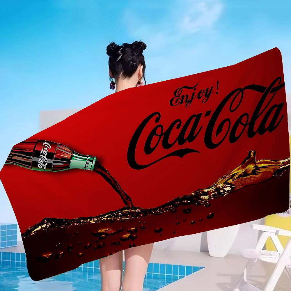 C-Coca Логотип C-Cola Микрофибра Печатное Пляжное Полотенце Альпинизм Йога Пляж Плавание Бег Впитывающее Мягкое Полотенце