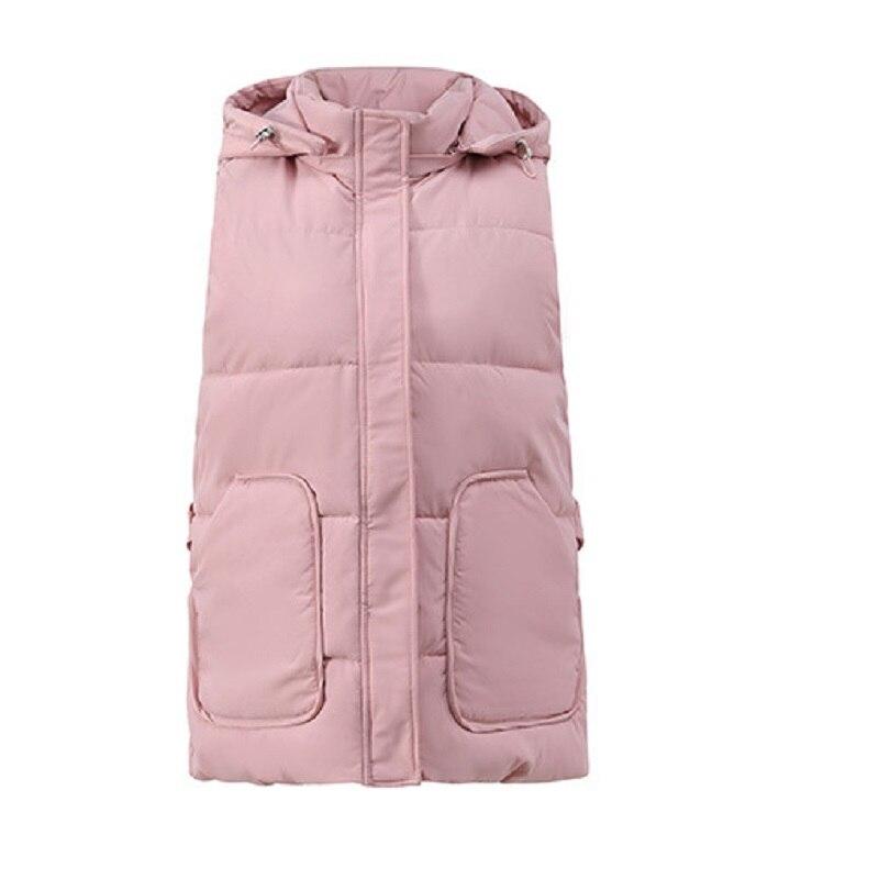 Women Autumn Winter Short Hooded Vest Coat With Belt Outwear Overcoat Oversized Puffer Jacket Cotton Padded Parkas Waistcoat