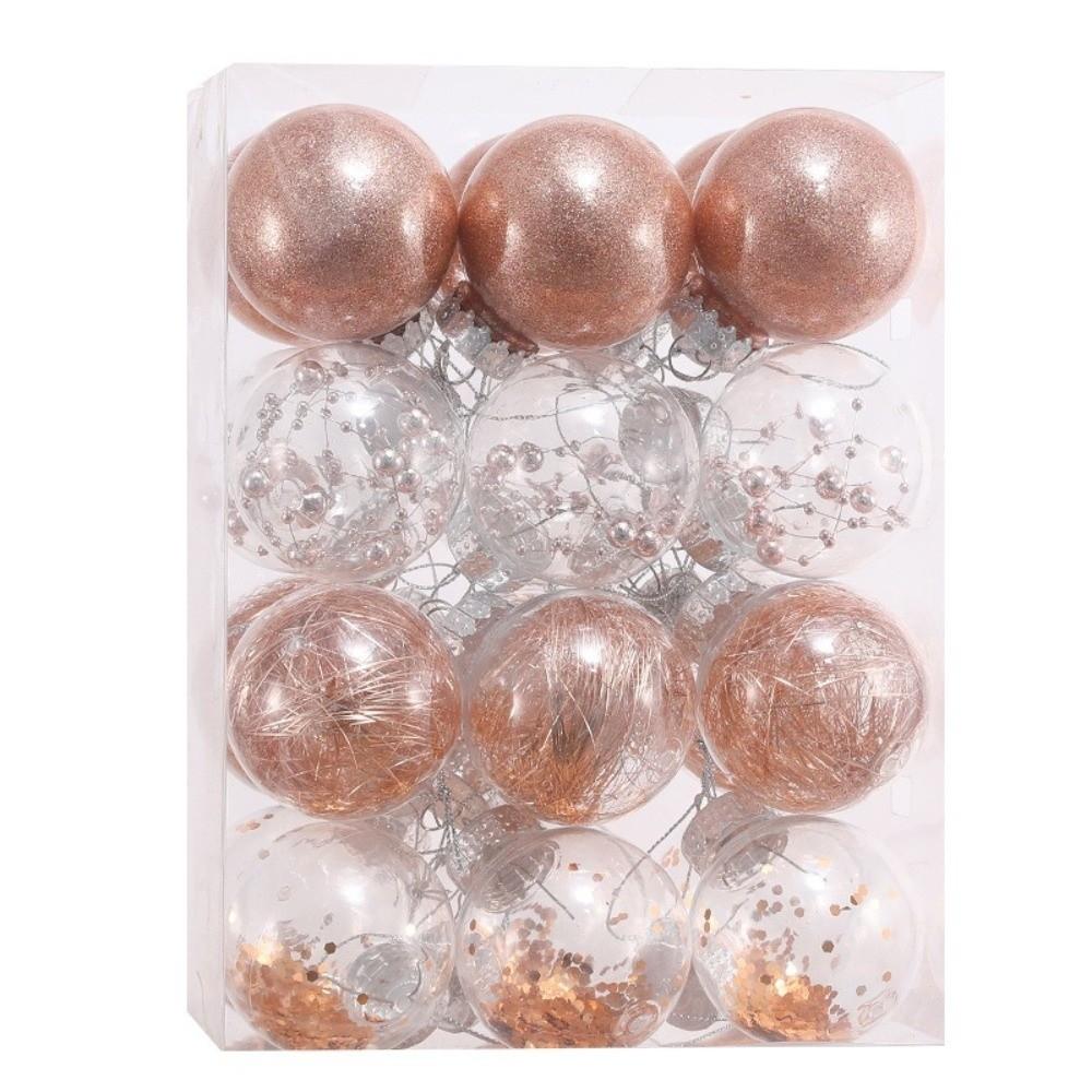 24Pcs 6cm Christmas Ball Ornaments Plastic Tree Decoration Pendant Party Decoration