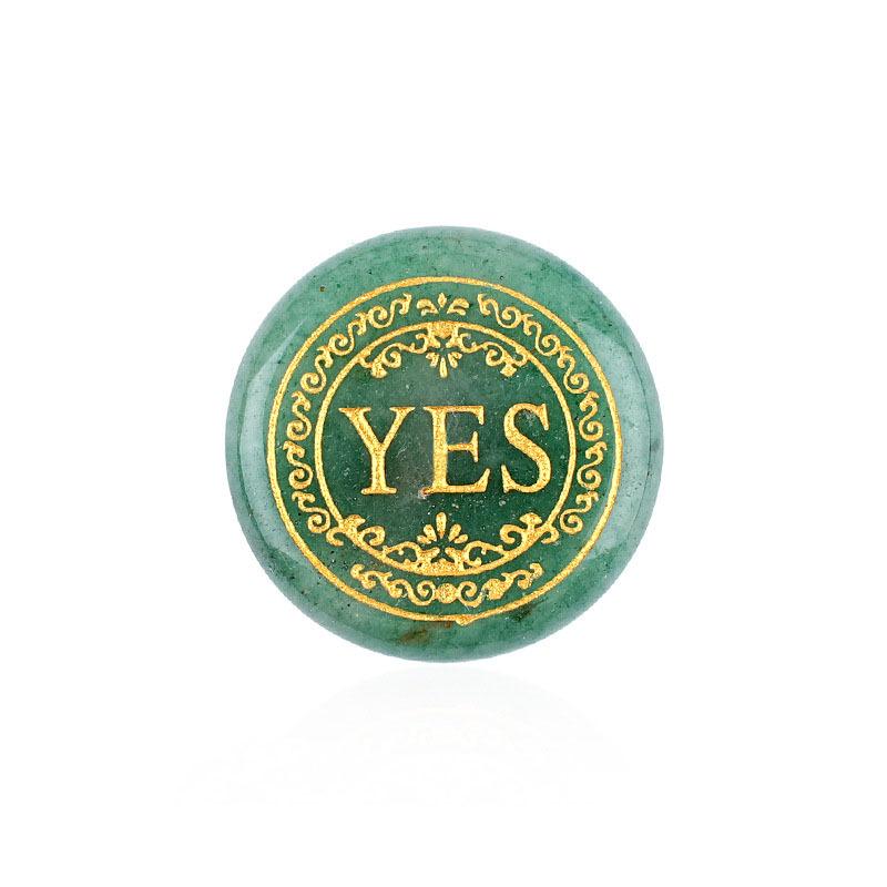 25mm Double-Sided Engraved Cross Semi-Precious Crystal Decision Stone for Board Games
