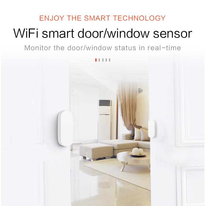 Tuya Умный WiFi Датчик Открытия/Закрытия Двери Умный Дом Детектор Открытия Закрытия Управление через Приложение Smartlife Уведомления Совместимость с Alexa Google Home