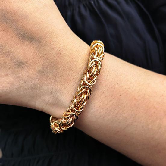 Браслет-цепочка унисекс византийский с застежкой-карабином, металлический полированный, толстый, легкий, хип-хоп, наручные украшения, шопинг, работа, вечеринка, свидание