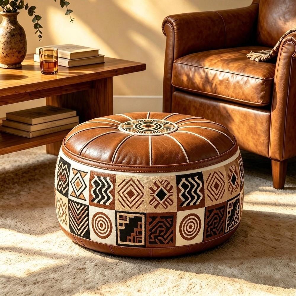 Unstuffed Sofa Stool Cover Boho Style Storage Ottoman Foot Rest Clothes Storage Bag Living Room
