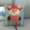 Cartoon Cat Pattern Series Super Soft Cotton and Linen Material Pillow Cover for Home Sofa Decoration Pillow Cover
