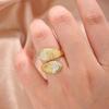 Stylish Zirconia Heart Snake Adjustable Ring For Women 18K PVD Plated Jewelry New Hip Hop Wedding Party Gift