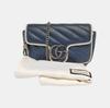 [Pre-Owned] Marmont GG Silver Logo Color-Blocked Quilted Chain Leather Mini Shoulder Bag - Very Good #RNI9DU