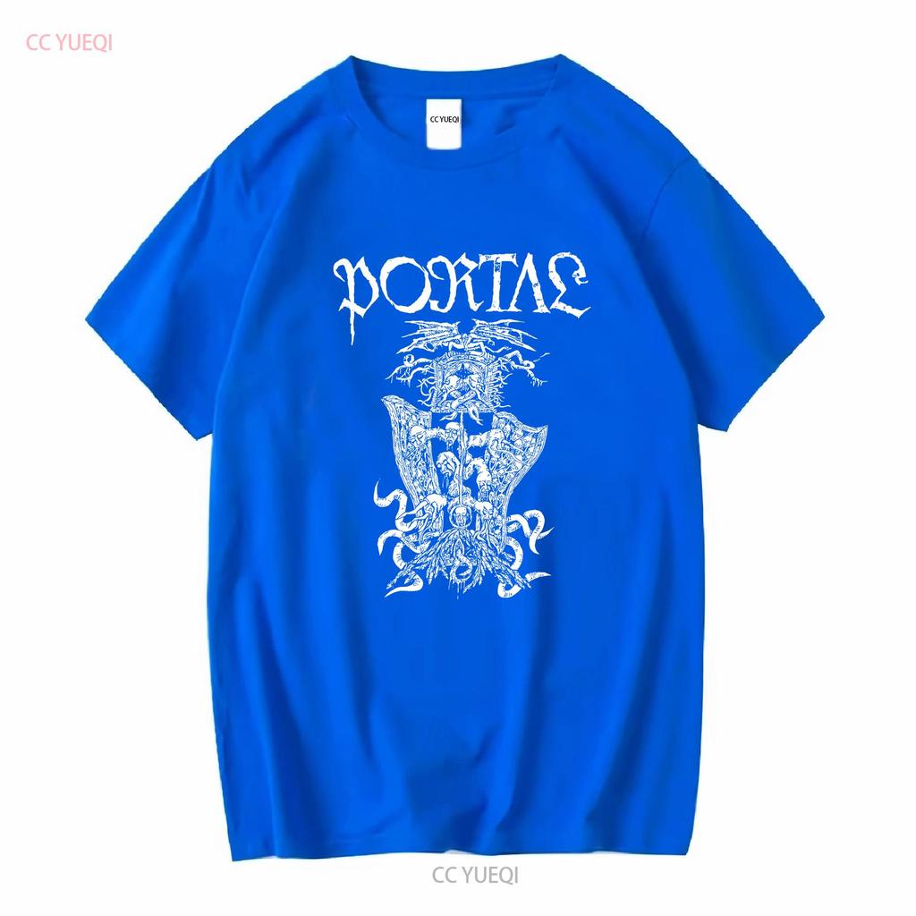 Винтажная футболка с двухсторонним принтом Portal Tempus Fugit в стиле дэт-метал для взрослых, размер S, с длинным или коротким рукавом, винтажная, выстиранная, унисекс