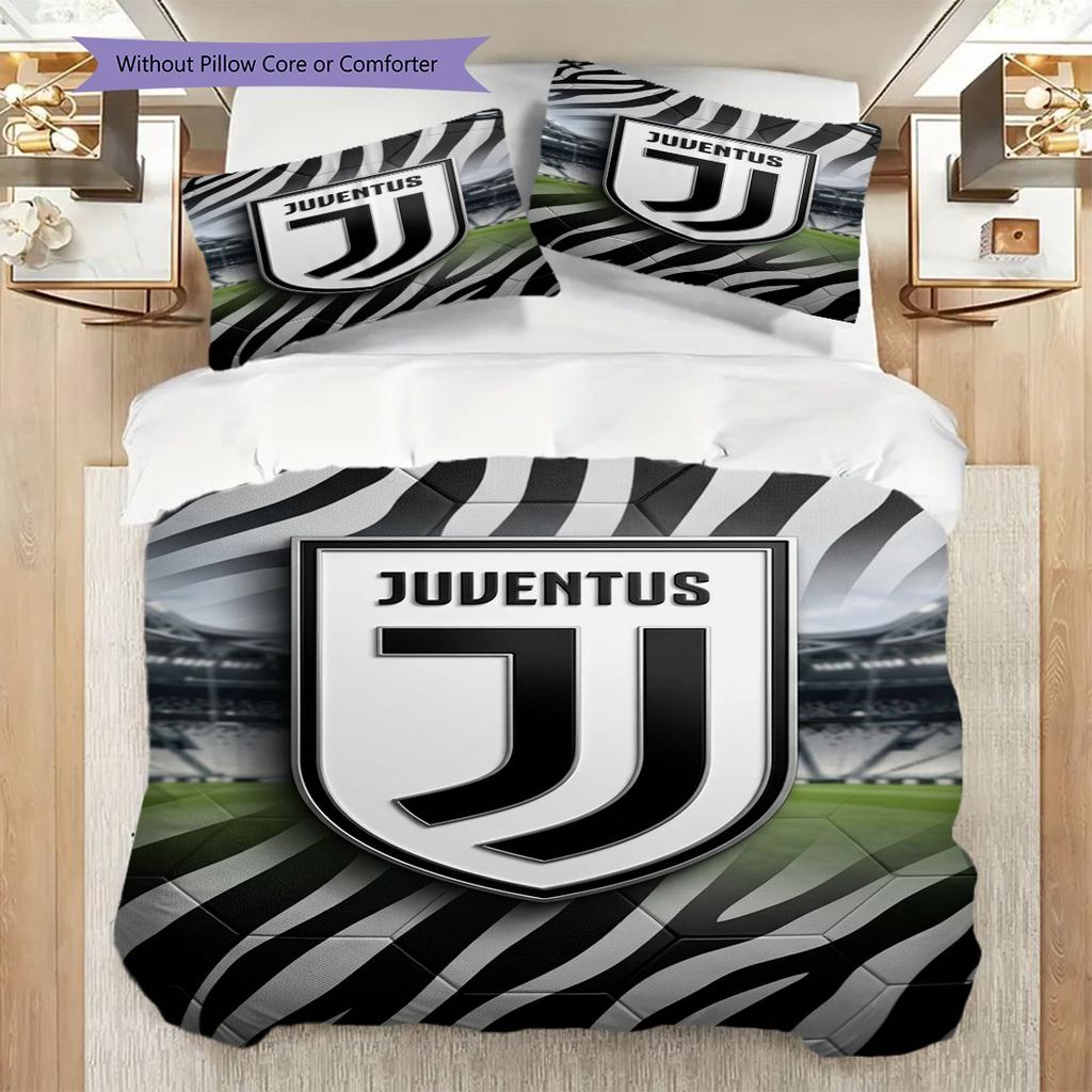 Juventus Zebra Stadium Glory Three-piece set (1 * duvet cover + 2 * pillowcase, without core) Duvet cover and pillowcase Soft and comfortable