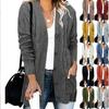 Women's Casual Solid Color Knit Cardigan Single Breasted Sweater Jacket Coat