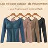 Женский двухсторонний термотоп из немецкого бархата: Бесшовная, утолщенная, самонагревающаяся, с подкладкой на груди, теплая рубашка с длинным рукавом для осени
